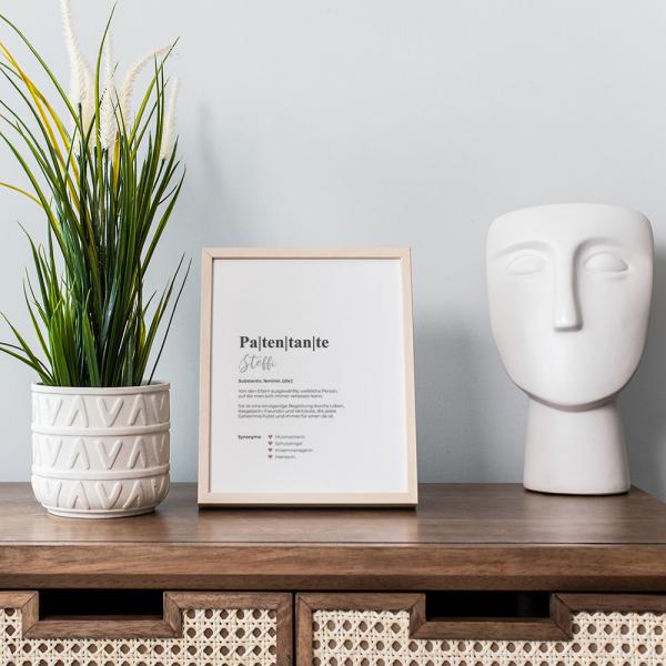 Definitionsposter "Patentante 1" | Geschenkidee | Personalisiert  | individuelles Bild | Wörterbuch